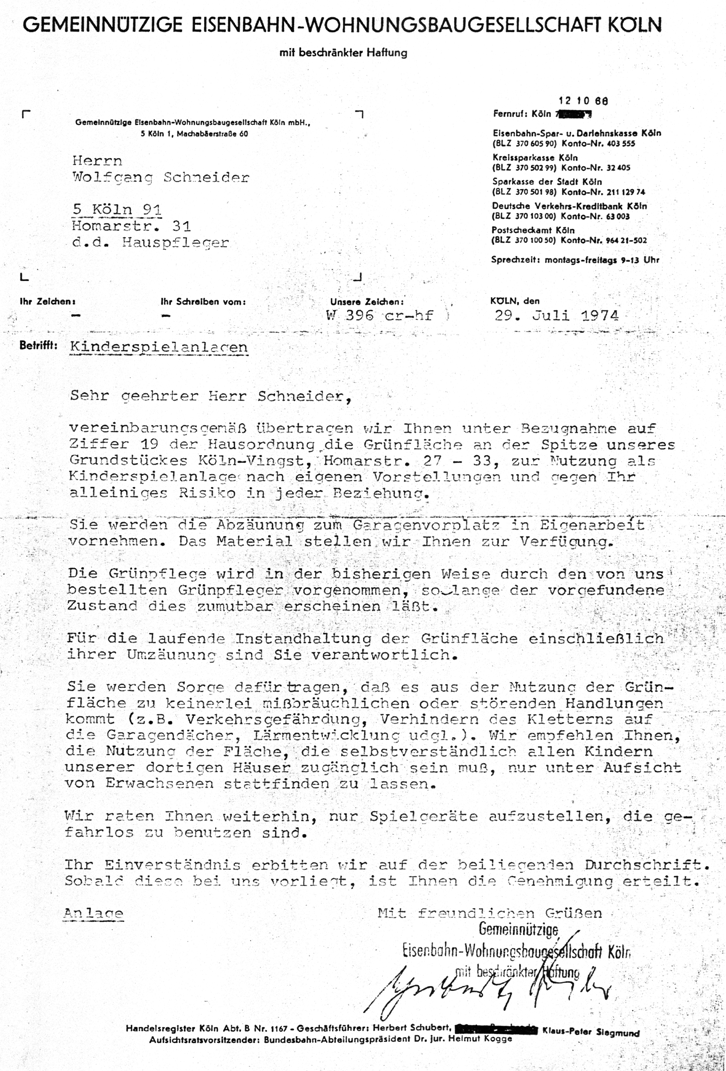 Brief 1979 - Gemeinnützige Eisenbahn-Wohnungsbaugesellschaft Köln