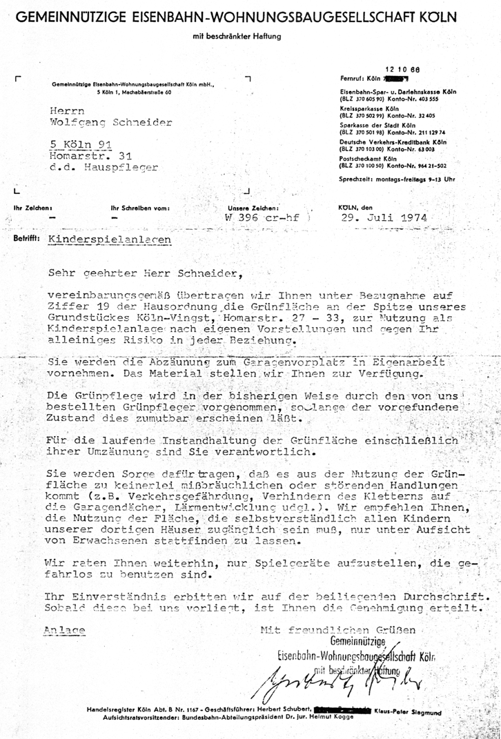 Brief 1979 - Gemeinntzige Eisenbahn-Wohnungsbaugesellschaft Kln