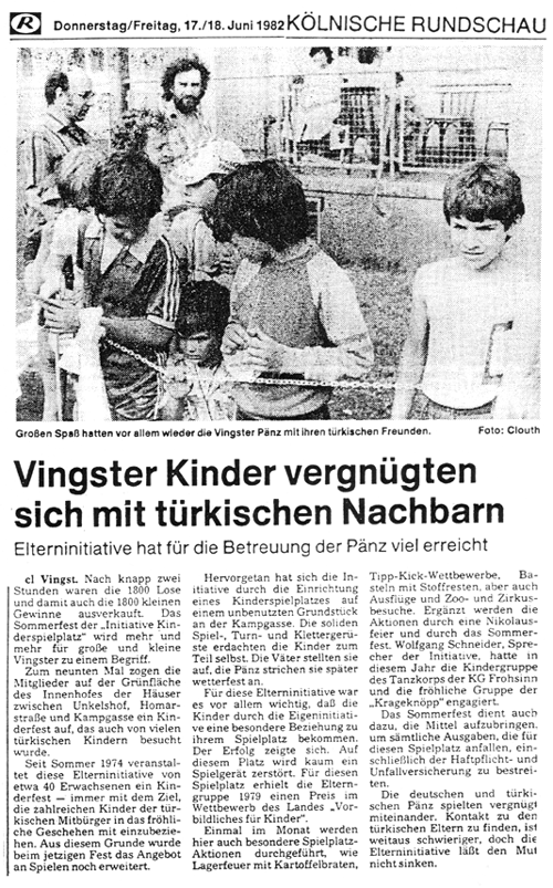 "Vingster Kinder vergngten sich zusammen mit trkischen Kindern"