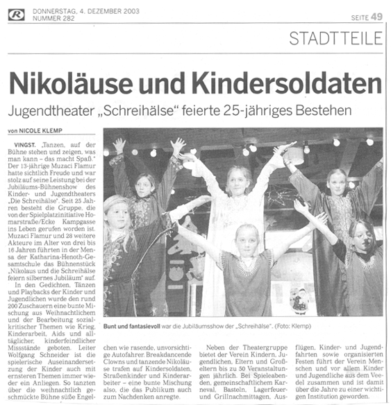 Bunt und fantasievoll war die Jubiläumsshow der "Schreihälse". (Foto: Klemp)