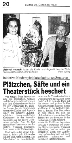 Pltzchen, Sfte und ein Theaterstck beschert