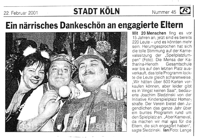 Ein nrrisches Dankeschn an engagierte Eltern