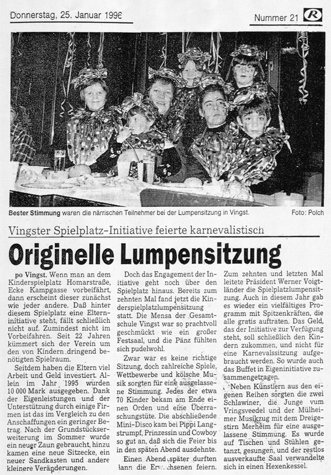 Originelle Lumpensitzung